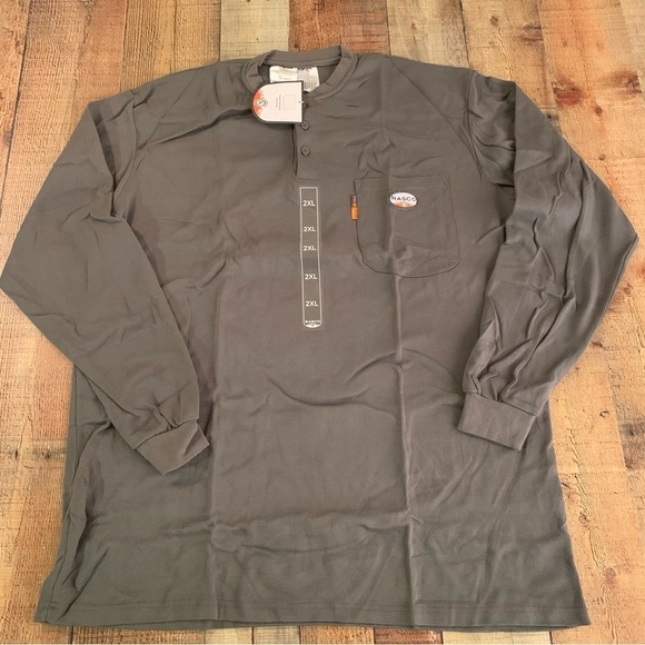 Rasco Green flame resistant shirt henley men’s 2XL - Picture 1 of 8